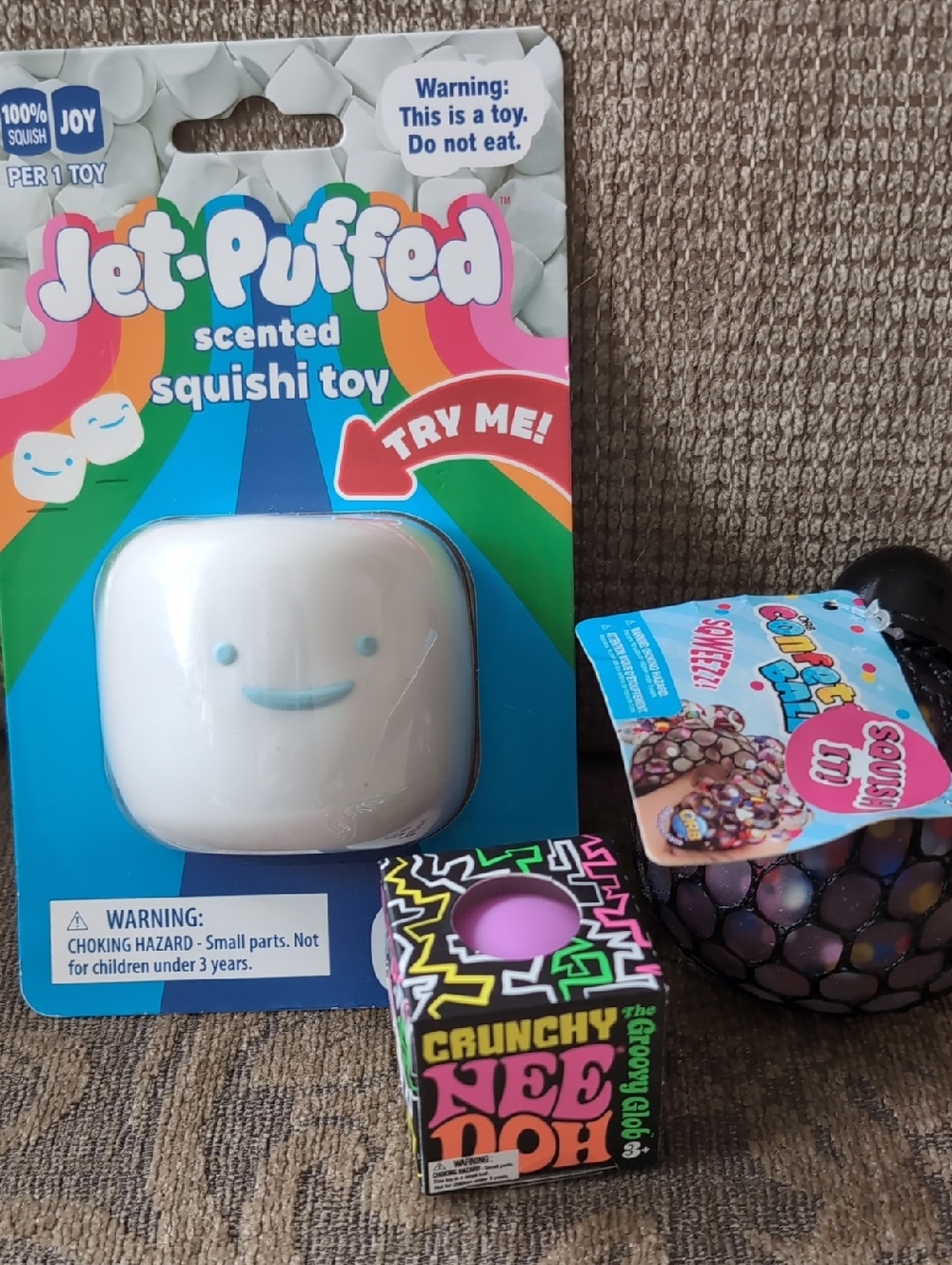 Mini Needoh, Jet-Puffed Marshmallow Scented Squishy And Confetti Ball